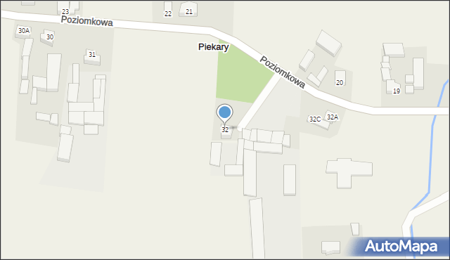 Piekary, Poziomkowa, 32, mapa Piekary