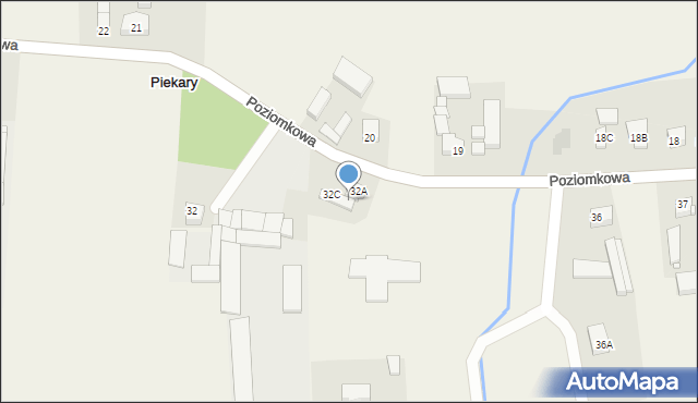 Piekary, Poziomkowa, 32B, mapa Piekary