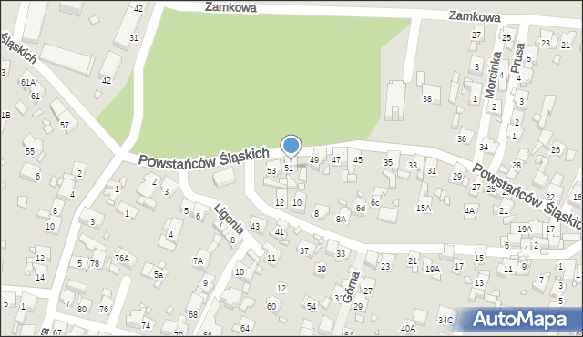 Piekary Śląskie, Powstańców Śląskich, 51a, mapa Piekary Śląskie