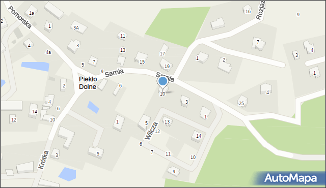 Piekło Dolne, Pomorska, 10, mapa Piekło Dolne