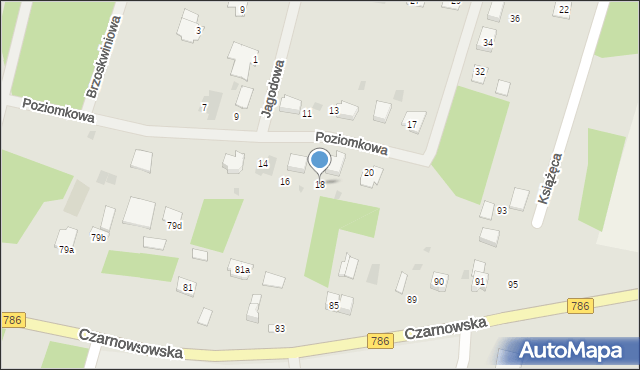 Piekoszów, Poziomkowa, 18, mapa Piekoszów