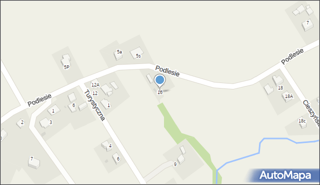 Pielgrzymowice, Podlesie, 16, mapa Pielgrzymowice