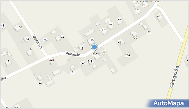 Pielgrzymowice, Podlesie, 24C, mapa Pielgrzymowice