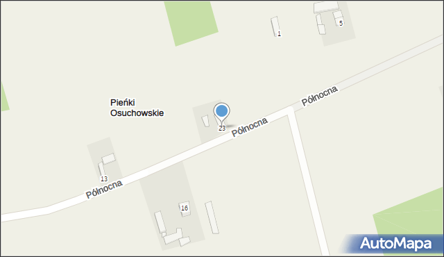 Pieńki Osuchowskie, Północna, 23, mapa Pieńki Osuchowskie