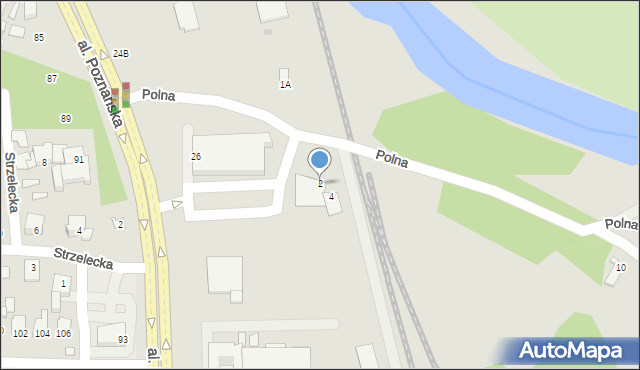 Piła, Polna, 2, mapa Piły