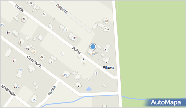 Pilawa, Polna, 2A, mapa Pilawa