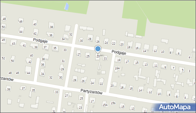 Pionki, Podgaje, 23, mapa Pionki