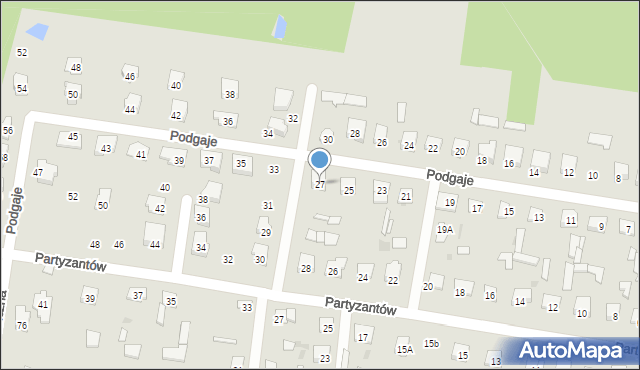 Pionki, Podgaje, 27, mapa Pionki