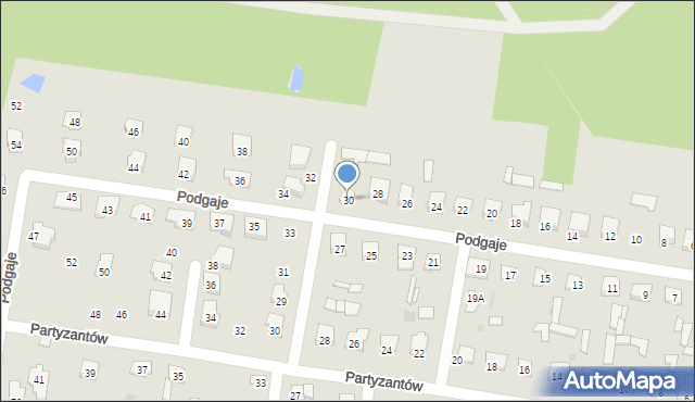 Pionki, Podgaje, 30, mapa Pionki