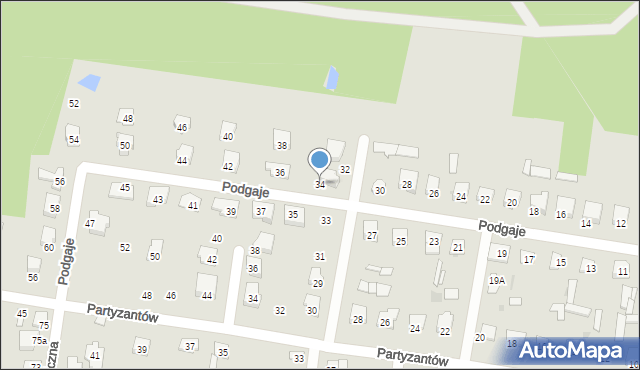 Pionki, Podgaje, 34, mapa Pionki