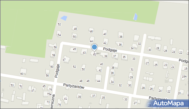 Pionki, Podgaje, 41, mapa Pionki