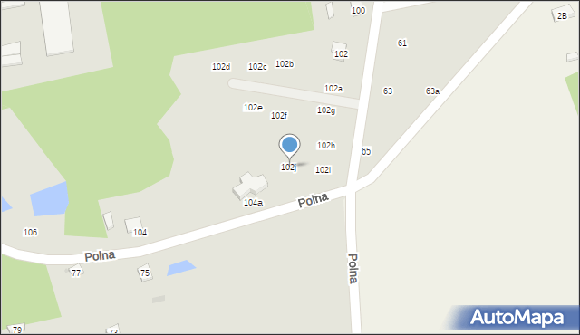 Pionki, Polna, 102j, mapa Pionki