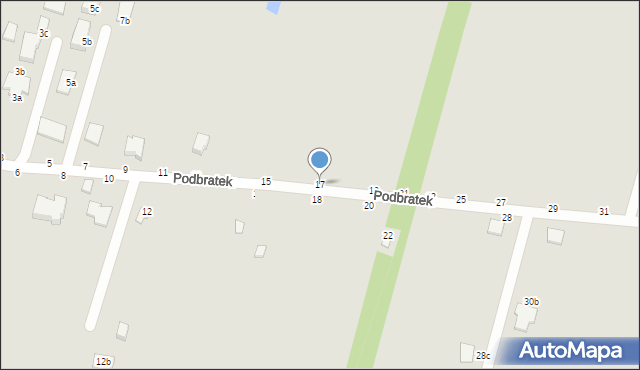 Piotrków Trybunalski, Podbratek, 17, mapa Piotrków Trybunalski