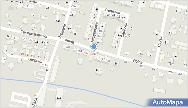 Piotrków Trybunalski, Polna, 100, mapa Piotrków Trybunalski