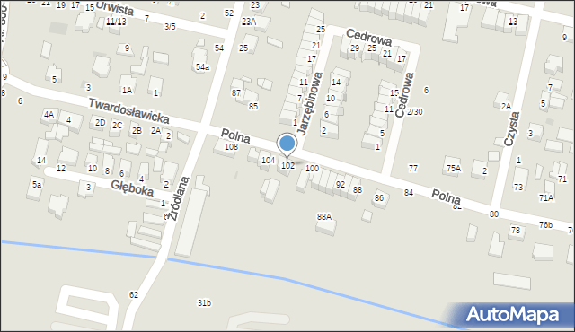 Piotrków Trybunalski, Polna, 102, mapa Piotrków Trybunalski