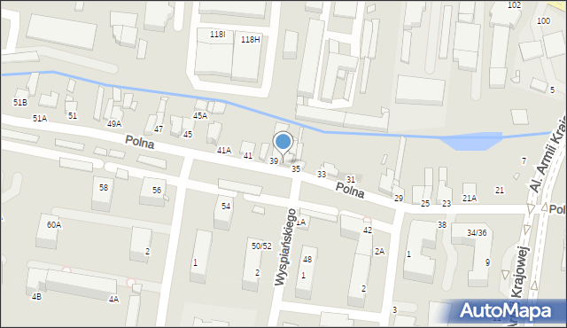 Piotrków Trybunalski, Polna, 37, mapa Piotrków Trybunalski