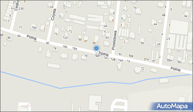 Piotrków Trybunalski, Polna, 74D, mapa Piotrków Trybunalski