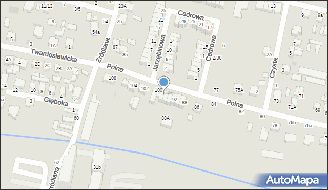 Piotrków Trybunalski, Polna, 98, mapa Piotrków Trybunalski