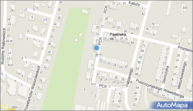 Piotrków Trybunalski, Polskiego Czerwonego Krzyża, 25, mapa Piotrków Trybunalski