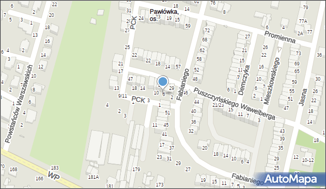 Piotrków Trybunalski, Polskiego Czerwonego Krzyża, 6, mapa Piotrków Trybunalski