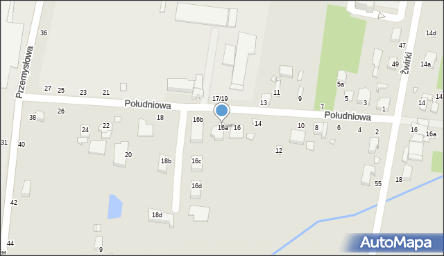 Piotrków Trybunalski, Południowa, 16a, mapa Piotrków Trybunalski