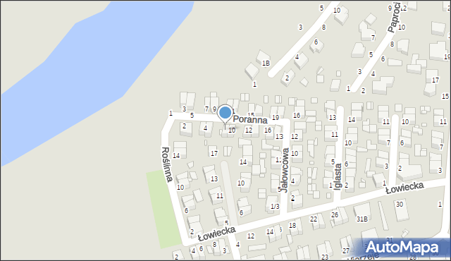 Piotrków Trybunalski, Poranna, 8, mapa Piotrków Trybunalski