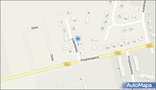 Piotrkowice, Półwiejska, 4, mapa Piotrkowice