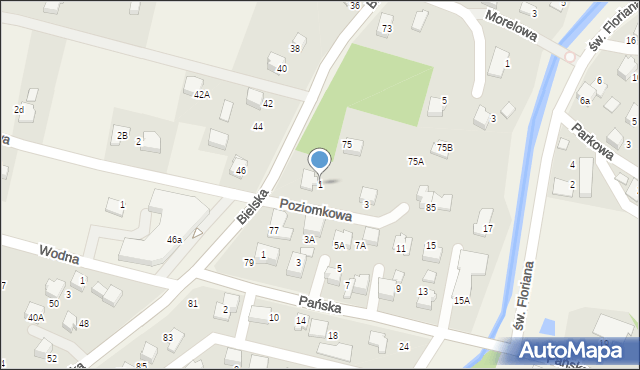 Pisarzowice, Poziomkowa, 1, mapa Pisarzowice