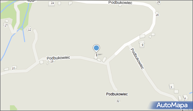 Piwniczna-Zdrój, Podbukowiec, 8, mapa Piwniczna-Zdrój