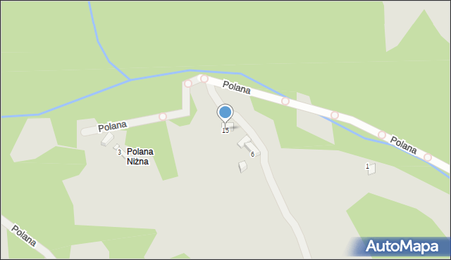 Piwniczna-Zdrój, Polana, 15, mapa Piwniczna-Zdrój