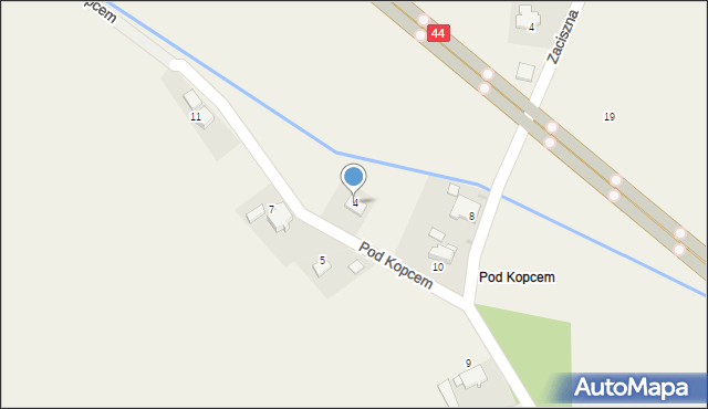 Pławy, Pod Kopcem, 4, mapa Pławy