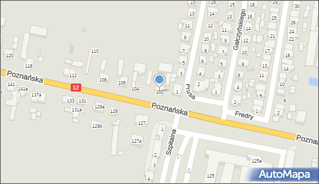 Pleszew, Poznańska, 102, mapa Pleszew