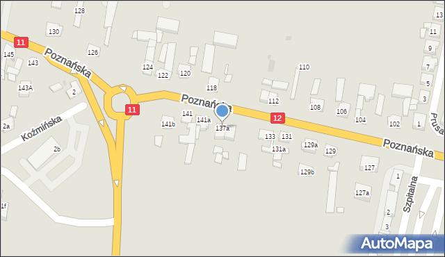 Pleszew, Poznańska, 137a, mapa Pleszew