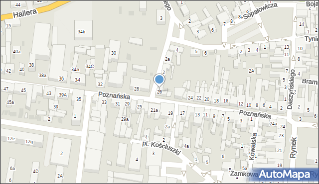 Pleszew, Poznańska, 26, mapa Pleszew