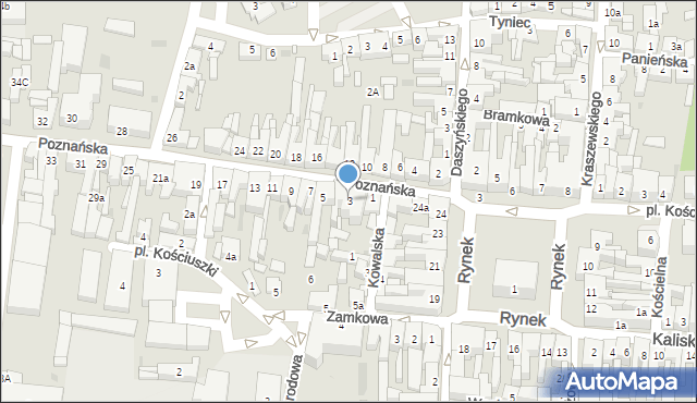 Pleszew, Poznańska, 3, mapa Pleszew