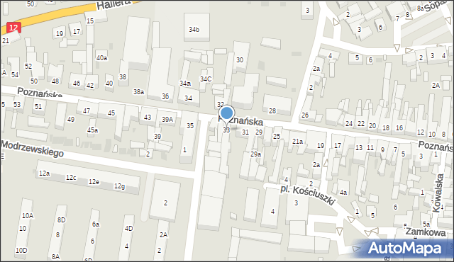 Pleszew, Poznańska, 33, mapa Pleszew