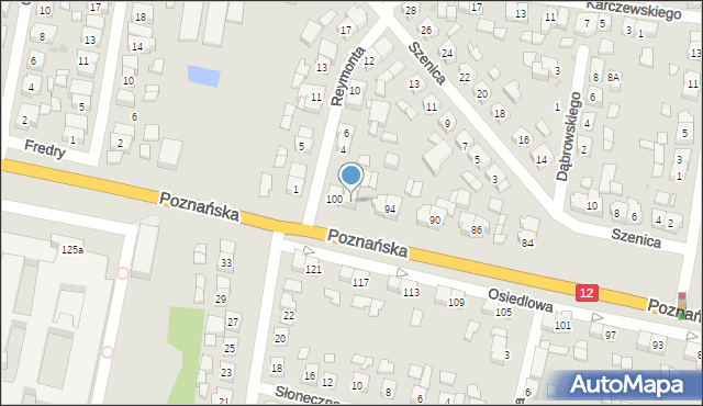 Pleszew, Poznańska, 98, mapa Pleszew