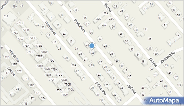 Plewiska, Podgórna, 24, mapa Plewiska