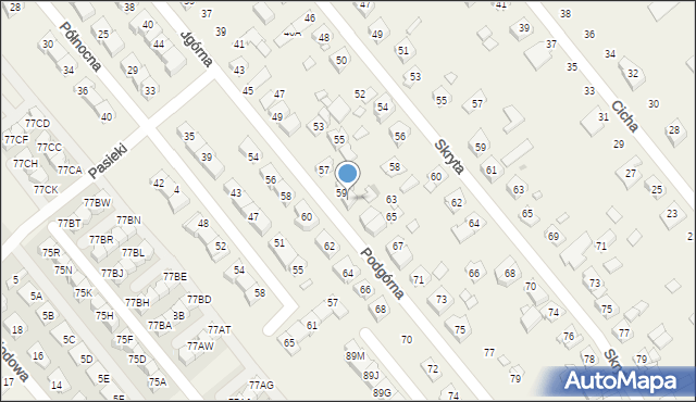 Plewiska, Podgórna, 61, mapa Plewiska