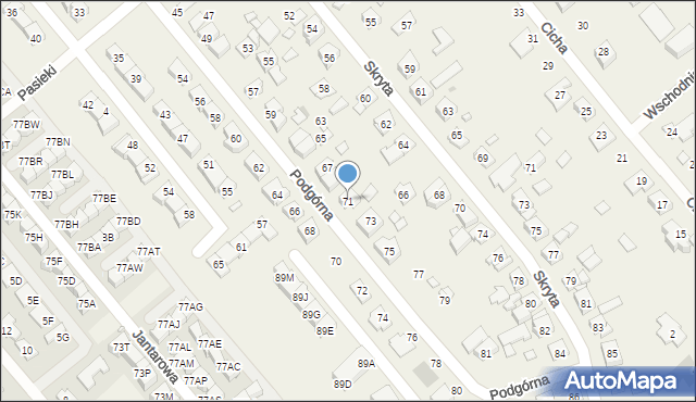 Plewiska, Podgórna, 71, mapa Plewiska