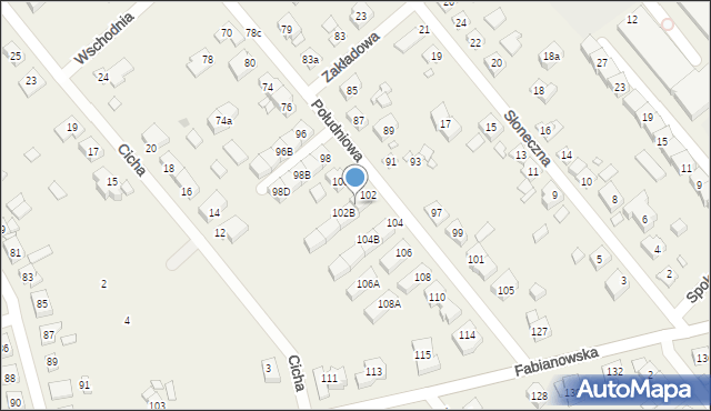 Plewiska, Południowa, 102A, mapa Plewiska