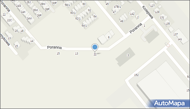 Plewiska, Poranna, 11, mapa Plewiska