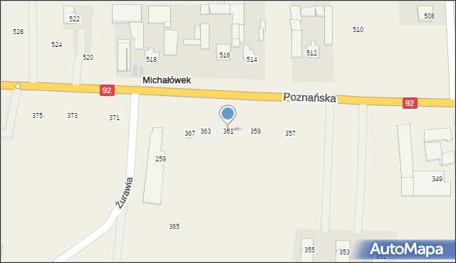 Płochocin, Poznańska, 361, mapa Płochocin