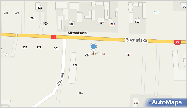 Płochocin, Poznańska, 363, mapa Płochocin