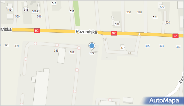 Płochocin, Poznańska, 379, mapa Płochocin