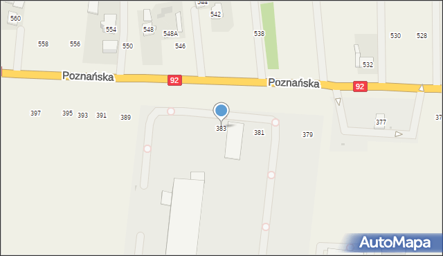 Płochocin, Poznańska, 383, mapa Płochocin