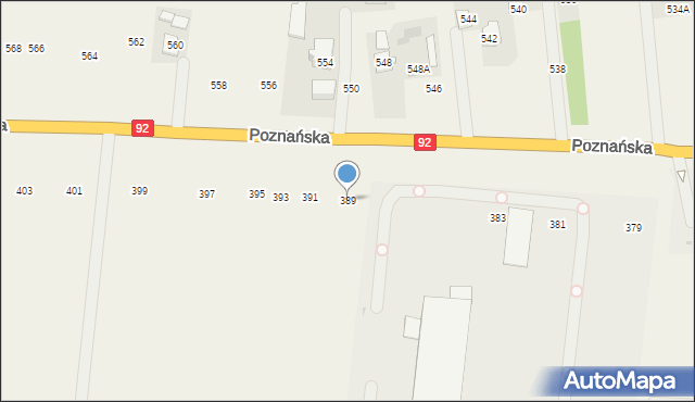 Płochocin, Poznańska, 389, mapa Płochocin