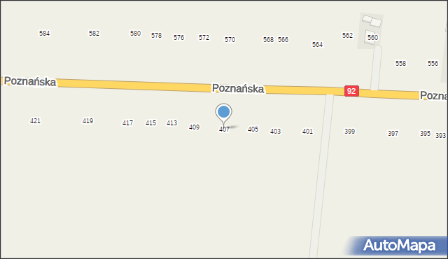 Płochocin, Poznańska, 407, mapa Płochocin