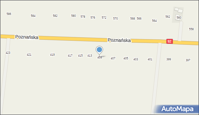 Płochocin, Poznańska, 409, mapa Płochocin