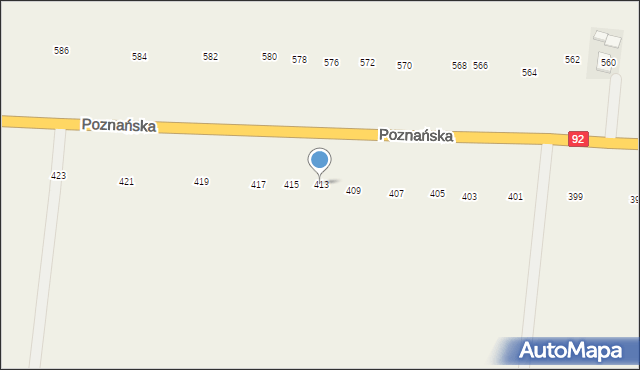 Płochocin, Poznańska, 413, mapa Płochocin